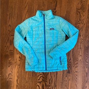 Patagonia women’s nano puff, turquoise, M